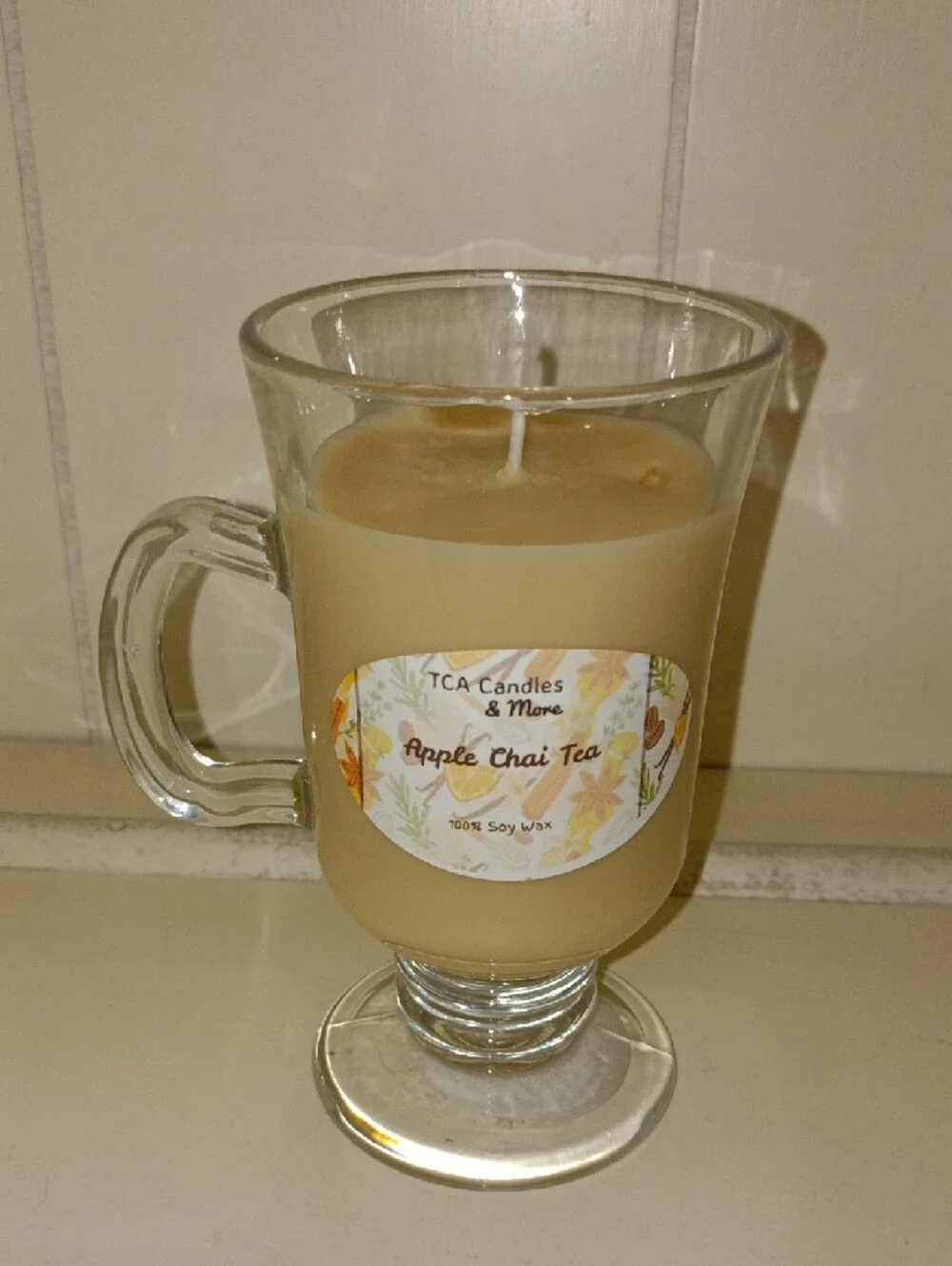 Apple Chai Tea Soy Wax Candle - Cream